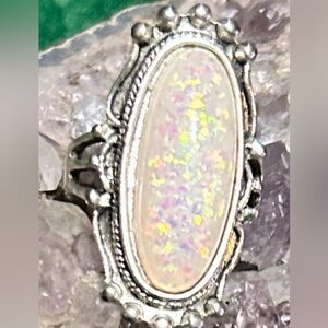 Silver translucent ring